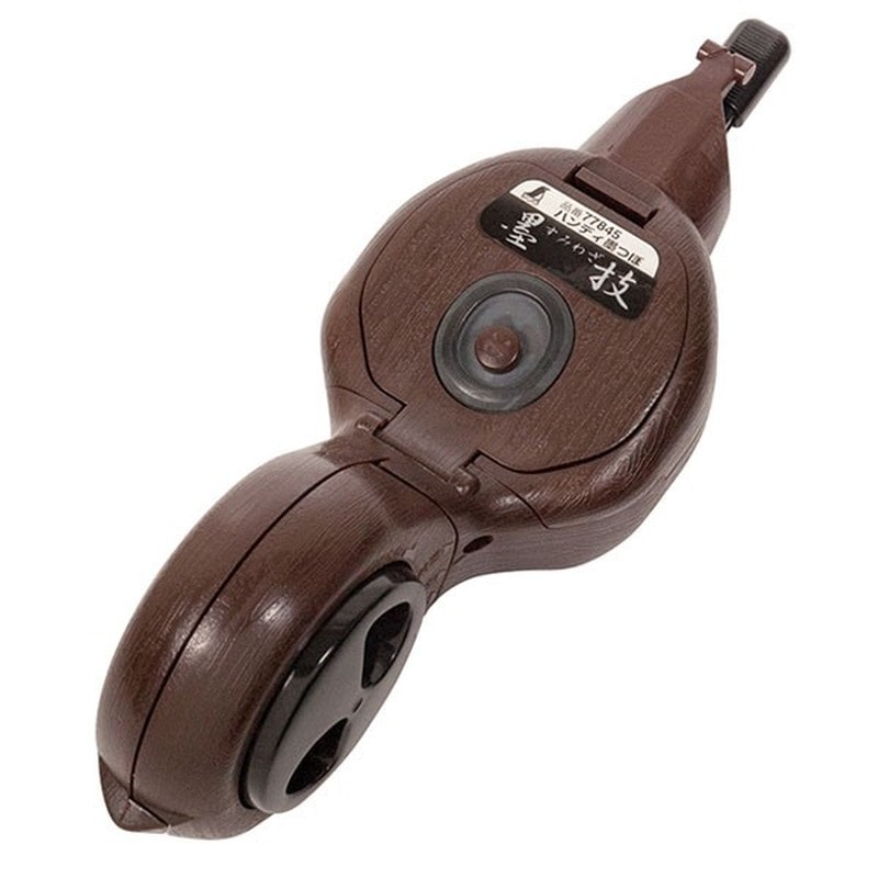 シンワ測定 4100900 77845ハンディ墨つぼ墨技自動巻ブラウン #77845 1個(ご注文単位1個)【直送品】