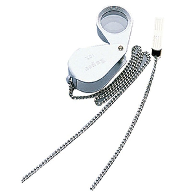 シンワ測定 4101315 75765ルーペI高倍率収納型10倍チェーン付 #75765 1個（ご注文単位1個）【直送品】