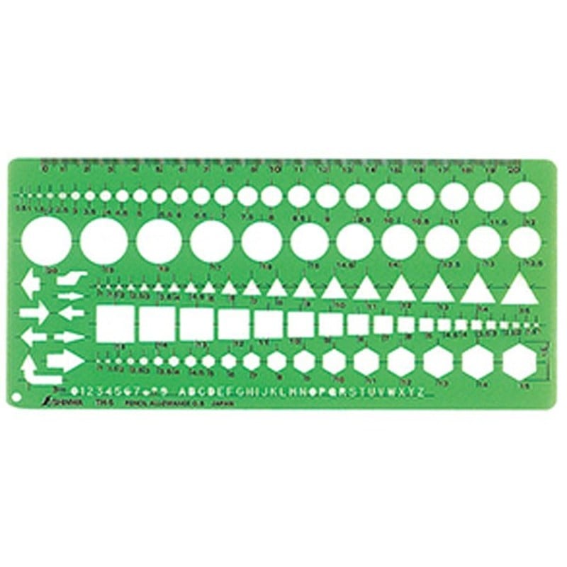 シンワ測定 4101412 66025テンプレート一般総合定規TH-5中 #66025 1個(ご注文単位1個)【直送品】