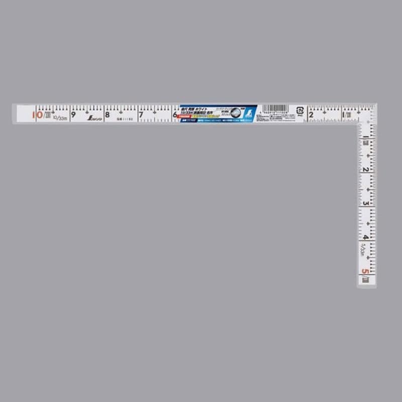 シンワ測定 4102377 11102 曲尺 同厚 ホワイト 名作 1尺 #11102 1個(ご注文単位1個)【直送品】