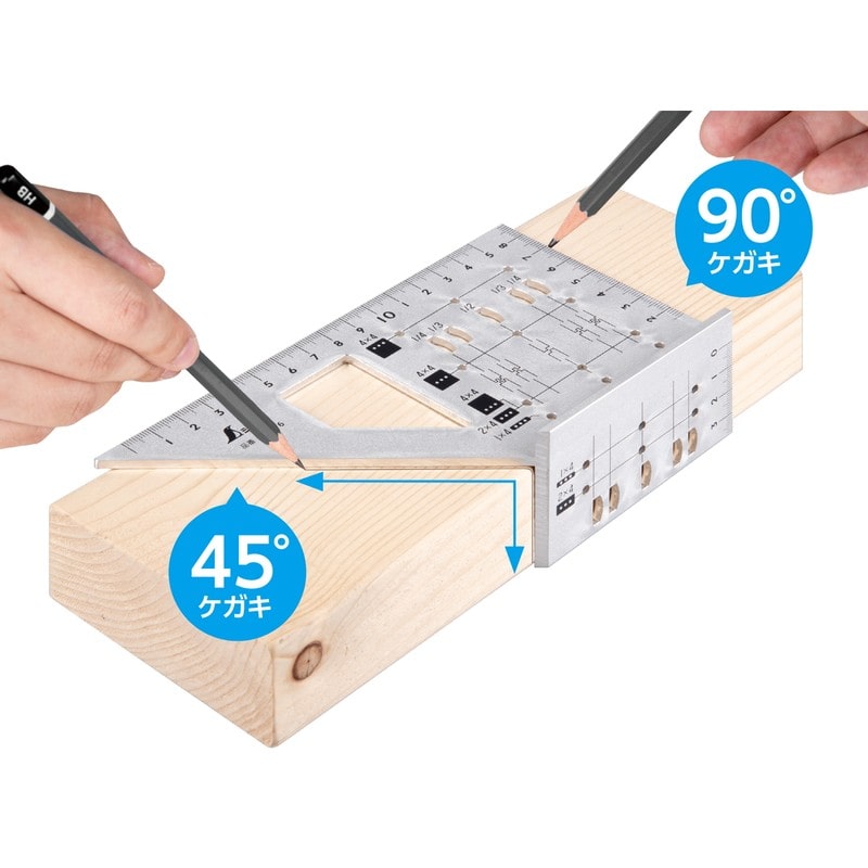 シンワ測定 4102807 2×4止型定規 アルミ #62116 1個(ご注文単位1個)【直送品】