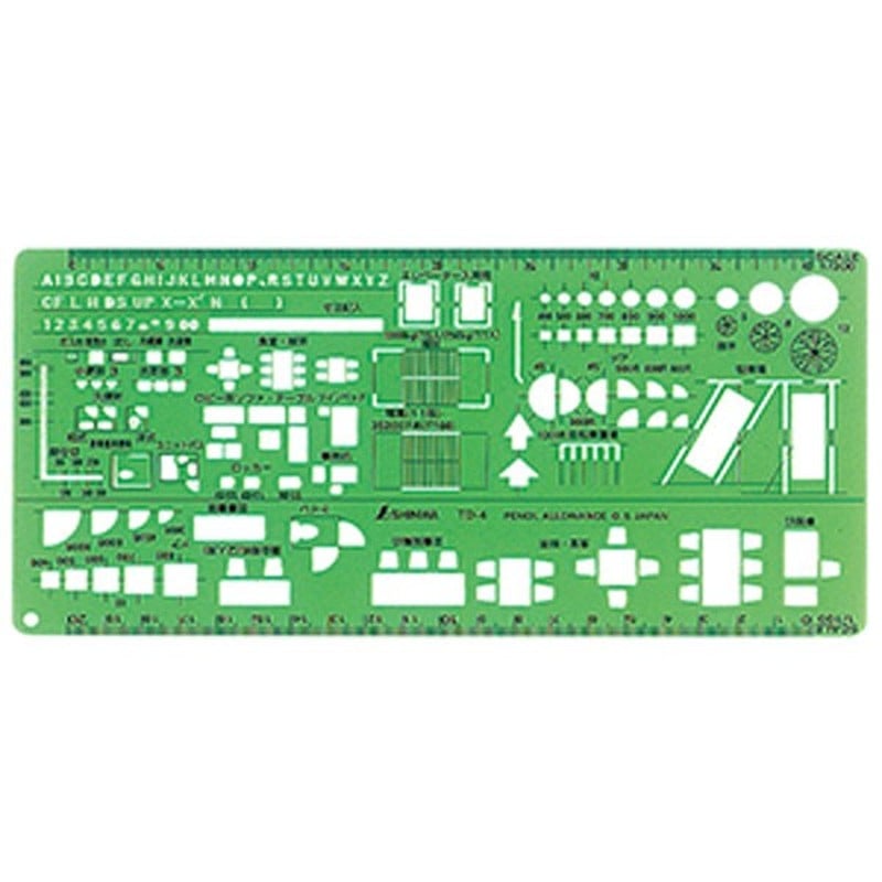 シンワ測定 4101405 66010テンプレート記号定規TD-4建築定規 #66010 1個(ご注文単位1個)【直送品】