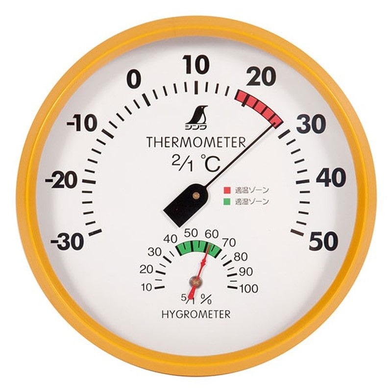 シンワ測定 4101182 72591温湿度計F丸型15 #72591 1個（ご注文単位1個）【直送品】