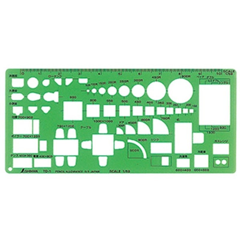 シンワ測定 4101403 66007テンプレート記号定規TD1家具定規大 #66007 1個(ご注文単位1個)【直送品】