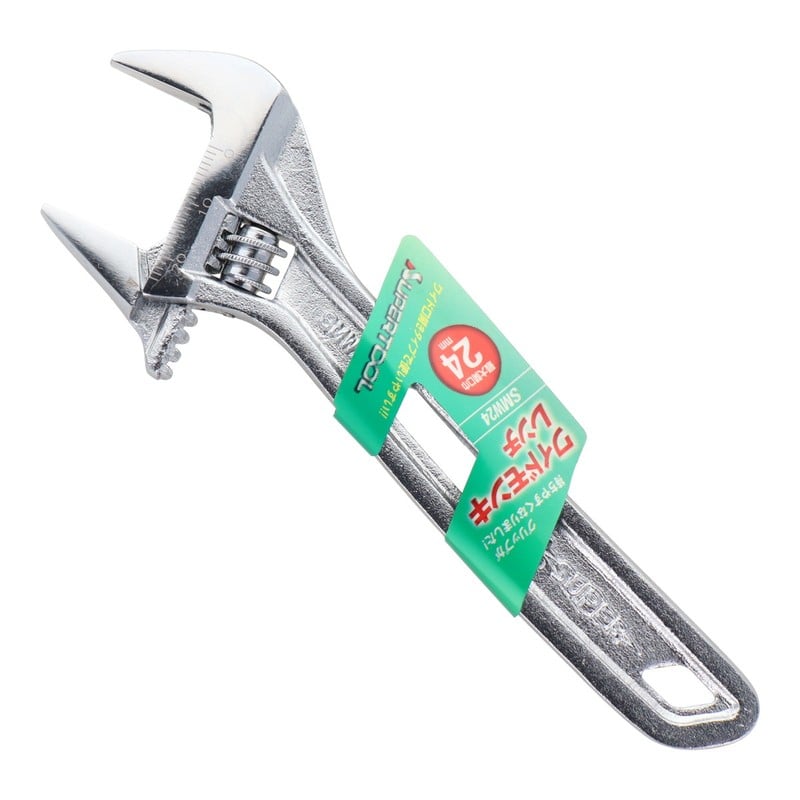 スーパーツール 4348709 ワイドモンキーレンチ軽量薄型 150mm SMW24 1個(ご注文単位1個)【直送品】