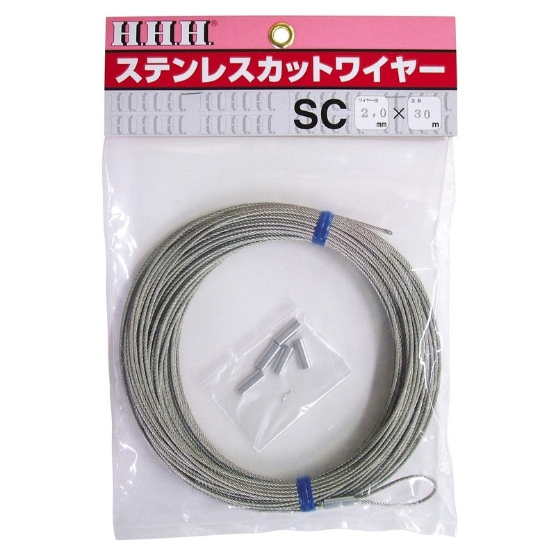 スリーエッチ 423257 SC3×10ステンレスカットワイヤー3.0×10M #107621 1個（ご注文単位1個）【直送品】