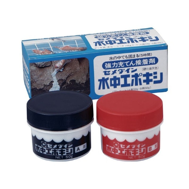 セメダイン 904421 水中エポキシ 1kgセット 箱 AP-001 1個（ご注文単位1個）【直送品】