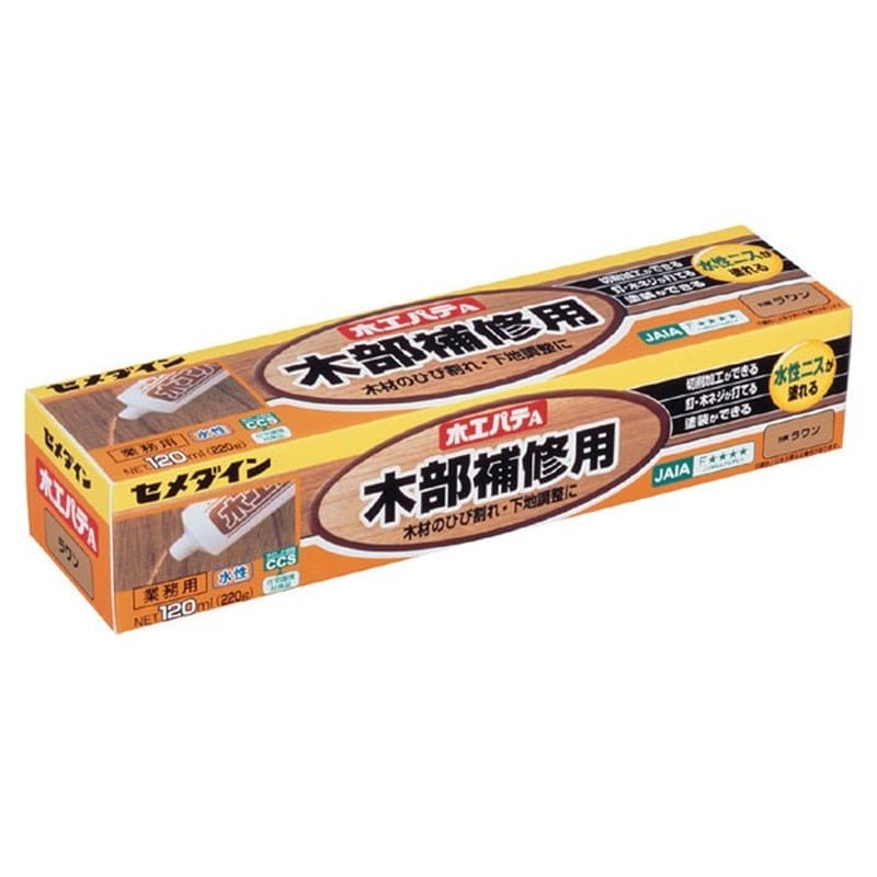 セメダイン 904265 木工パテA ラワン 120ml HC-154 1個(ご注文単位1個)【直送品】