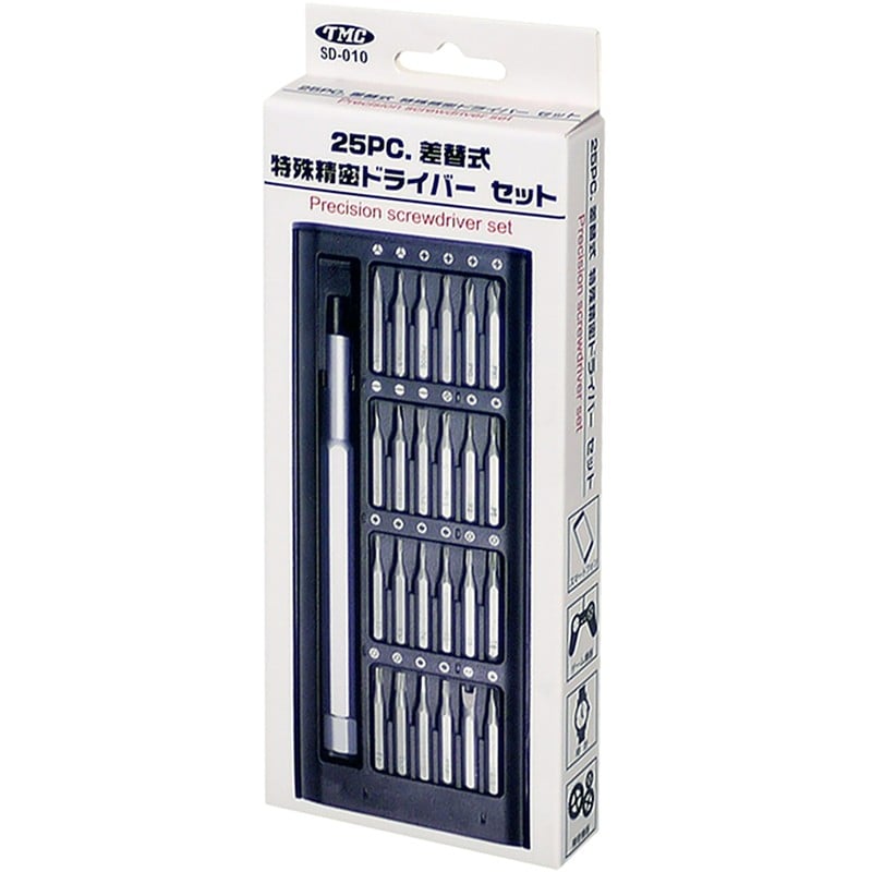 トヨミツ 438998 25PC.差替式精密ドライバーセット SD-010 1個（ご注文単位1個）【直送品】