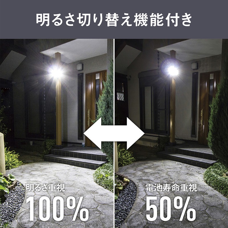ムサシ 431113 S-220L5W×2灯LEDソーラーセンサーライト 1個(ご注文単位1個)【直送品】