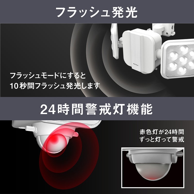 ムサシ 431113 S-220L5W×2灯LEDソーラーセンサーライト 1個(ご注文単位1個)【直送品】