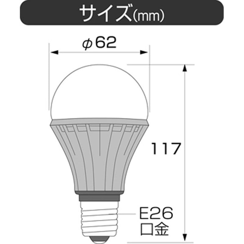 ムサシ 431305 ライテックス LB-6N LED電球6W 昼白色 1個（ご注文単位1個）【直送品】