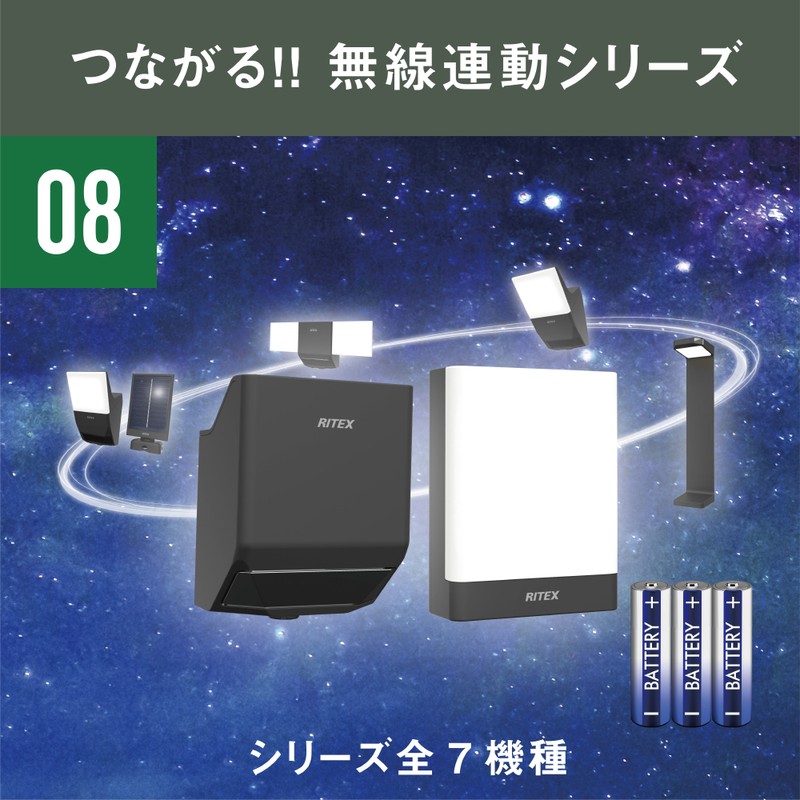 ムサシ 431465 無線連動チャイム&ライト受信型センサー送信型セット W-670 1個(ご注文単位1個)【直送品】