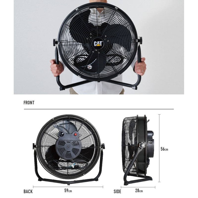 ムサシ 431545 フロアーファン羽根軸180°半回転機能付工業扇BK EEMF-18S180BK 1個(ご注文単位1個)【直送品】
