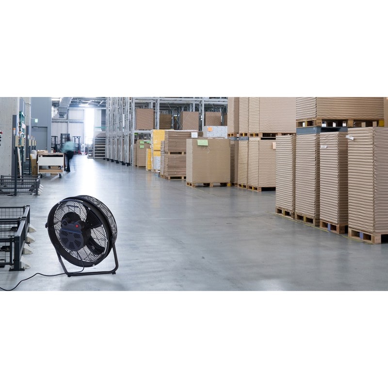 ムサシ 431545 フロアーファン羽根軸180°半回転機能付工業扇BK EEMF-18S180BK 1個(ご注文単位1個)【直送品】