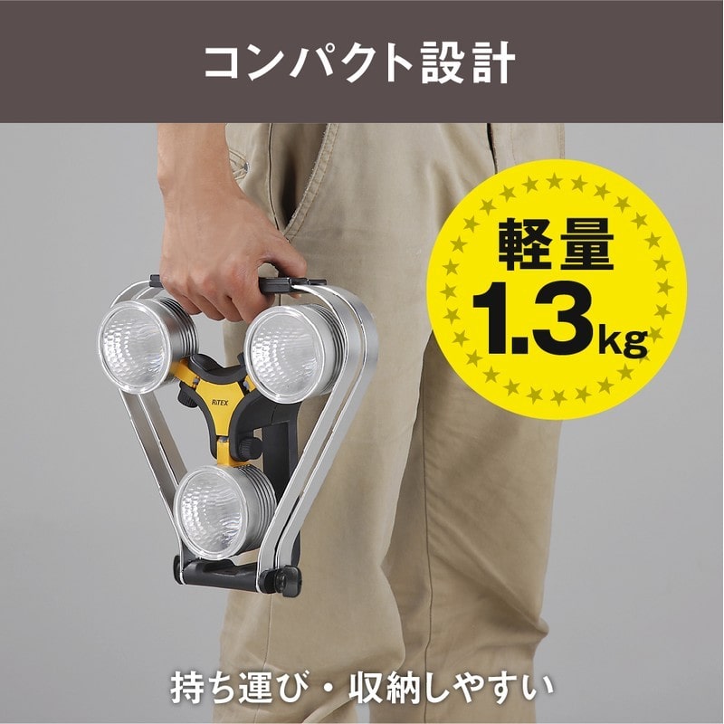 ムサシ 431274 WT-1000LEDスーパーワークライト3灯20W 1個(ご注文単位1個)【直送品】