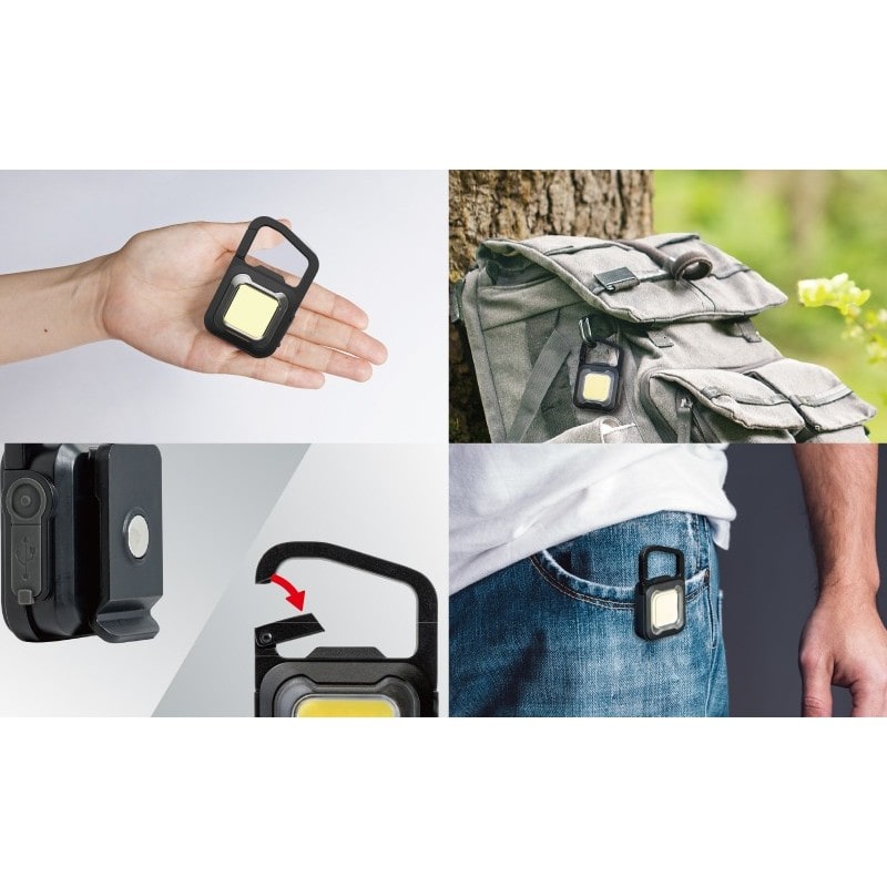 ムサシ 431455 充電式スーパーフラッシュライト6W ブラック COB-WL005BK 1個(ご注文単位1個)【直送品】