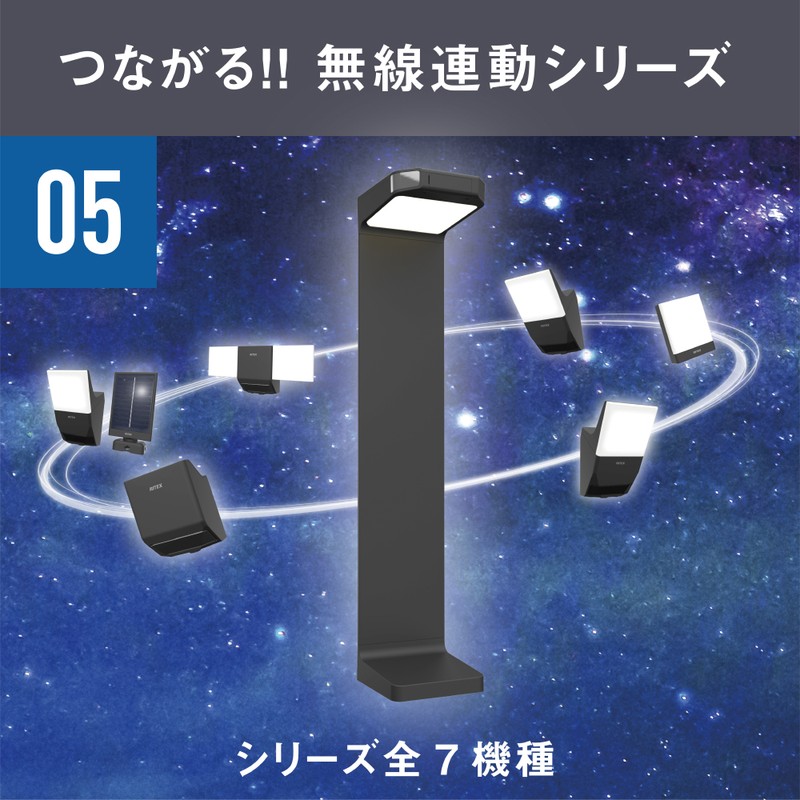 ムサシ 431462 ソーラー式無線連動ガーデンセンサーライト 送受信型 W-640 1個(ご注文単位1個)【直送品】