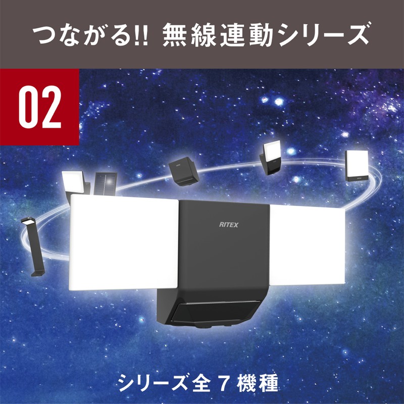 ムサシ 431459 7W×2灯 無線連動センサーライト送受信型 W-610 1個(ご注文単位1個)【直送品】