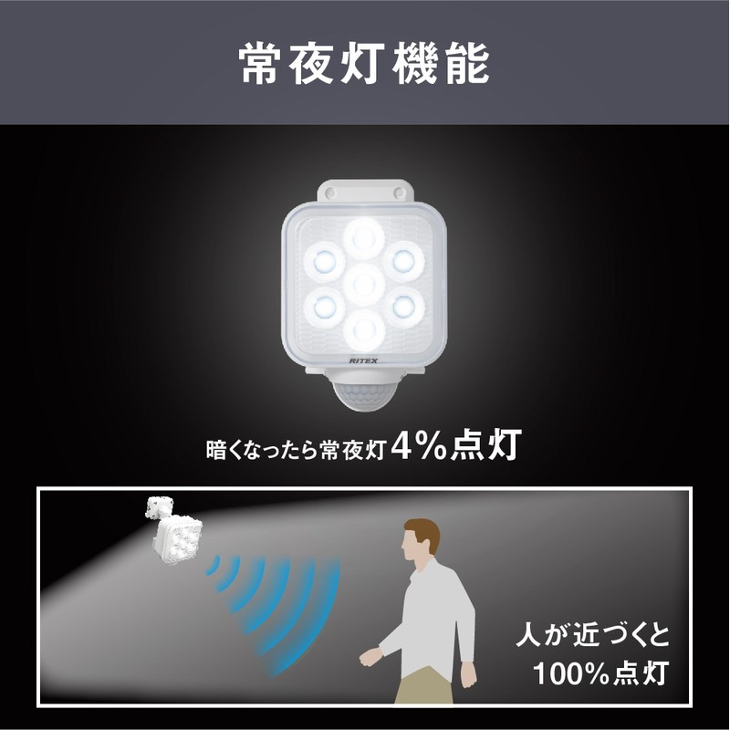 ムサシ 431112 S-110L5W×1灯LEDソーラーセンサーライト 1個(ご注文単位1個)【直送品】