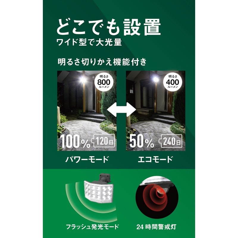 ムサシ 431037 LED-1709W ワイド LED乾電池センサー 1個(ご注文単位1個)【直送品】