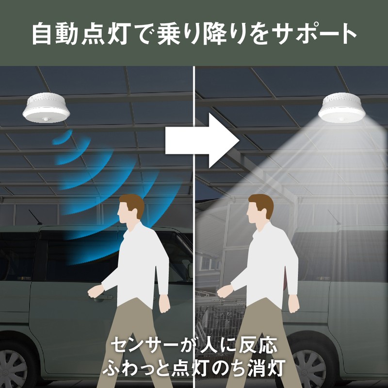ムサシ 431118 LED-160 電池式センサーシーリングライト 1個（ご注文単位1個）【直送品】
