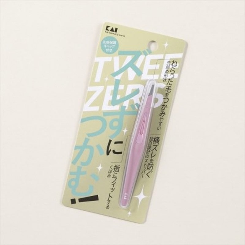 貝印 204888 ズレずにつかむ毛抜きピンク #000KQ3214 1個（ご注文単位1個）【直送品】