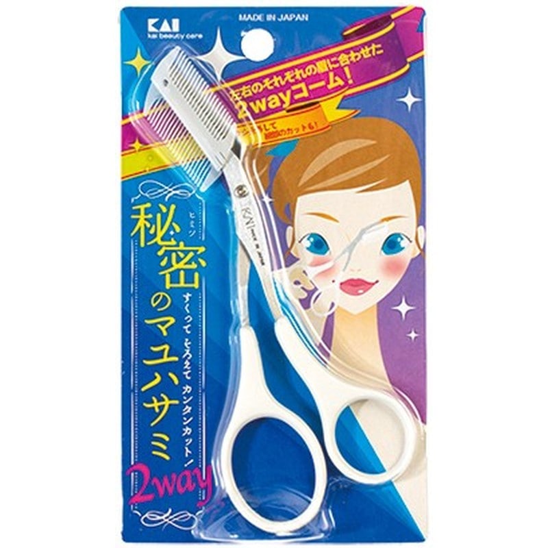 貝印 2040660 クシ付マユハサミ2WAY #000KQ3042 1個（ご注文単位1個）【直送品】