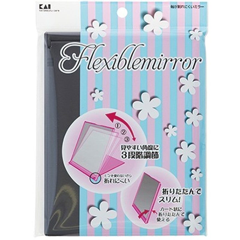 貝印 2040679 軸が割れにくいミラーL ブラック #000KQ3040 1個（ご注文単位1個）【直送品】