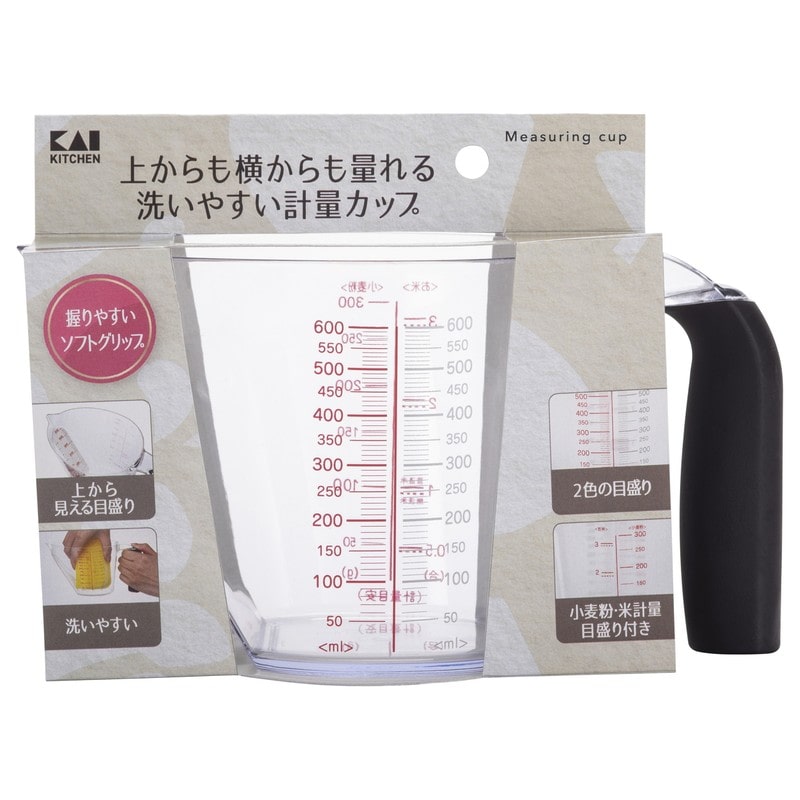 貝印 2041242 KK 上から量れる洗いやすい計量カップ600ml DH8128 1個（ご注文単位1個）【直送品】