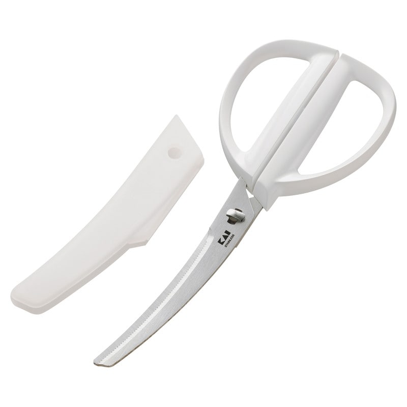 貝印 2041116 KK カーブキッチンバサミキャップ付きホワイト DH8002 1個（ご注文単位1個）【直送品】