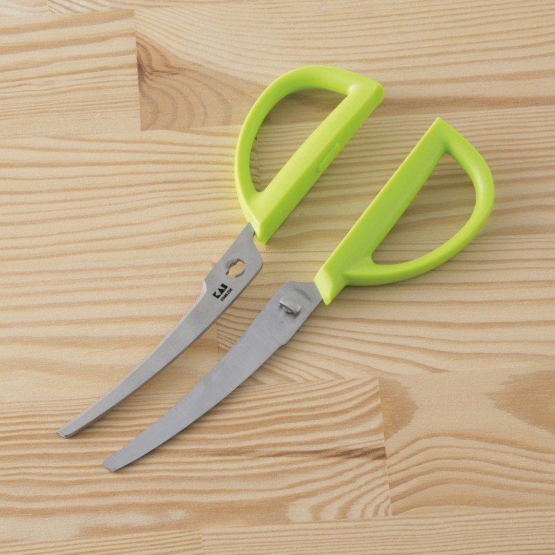 貝印 2041117 KK カーブキッチンバサミキャップ付きグリーン DH8003 1個（ご注文単位1個）【直送品】