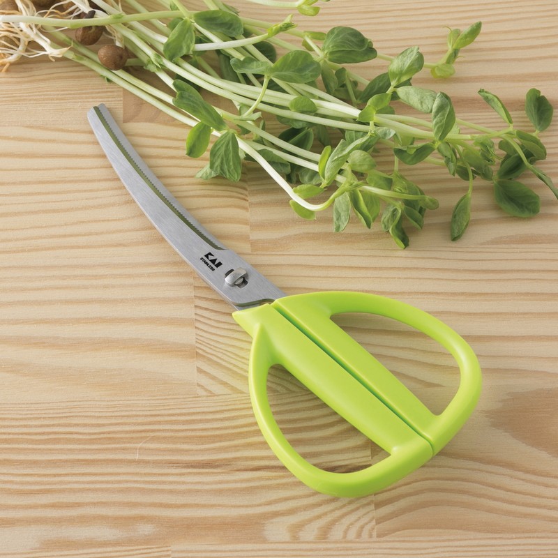 貝印 2041117 KK カーブキッチンバサミキャップ付きグリーン DH8003 1個（ご注文単位1個）【直送品】