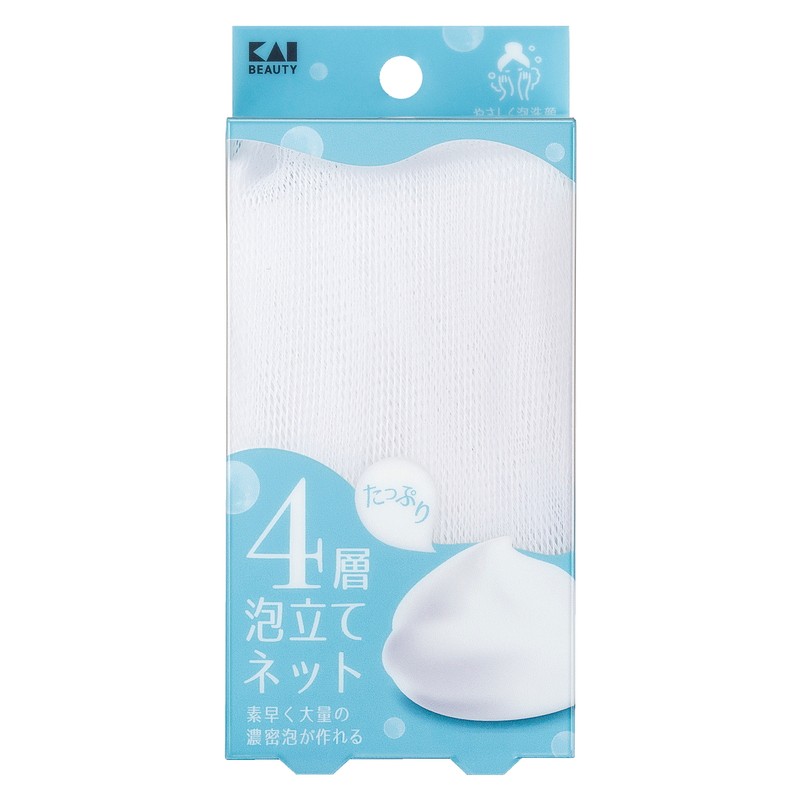 貝印 2041020 たっぷり泡立て4層ネット #KQ3169 1個（ご注文単位1個）【直送品】
