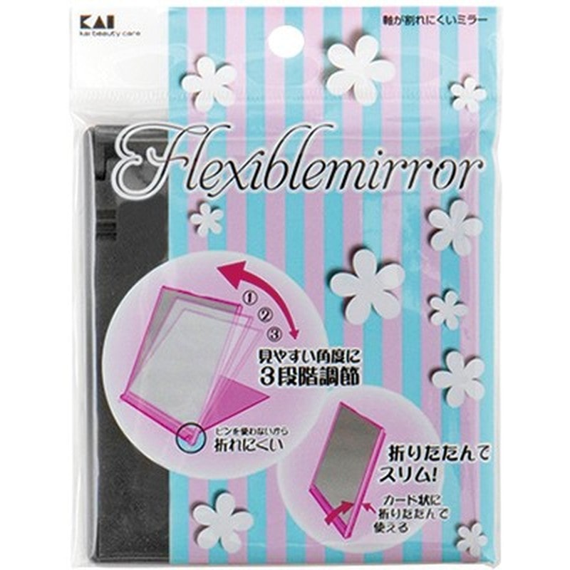 貝印 2040678 軸が割れにくいミラーM ブラック #000KQ3039 1個（ご注文単位1個）【直送品】