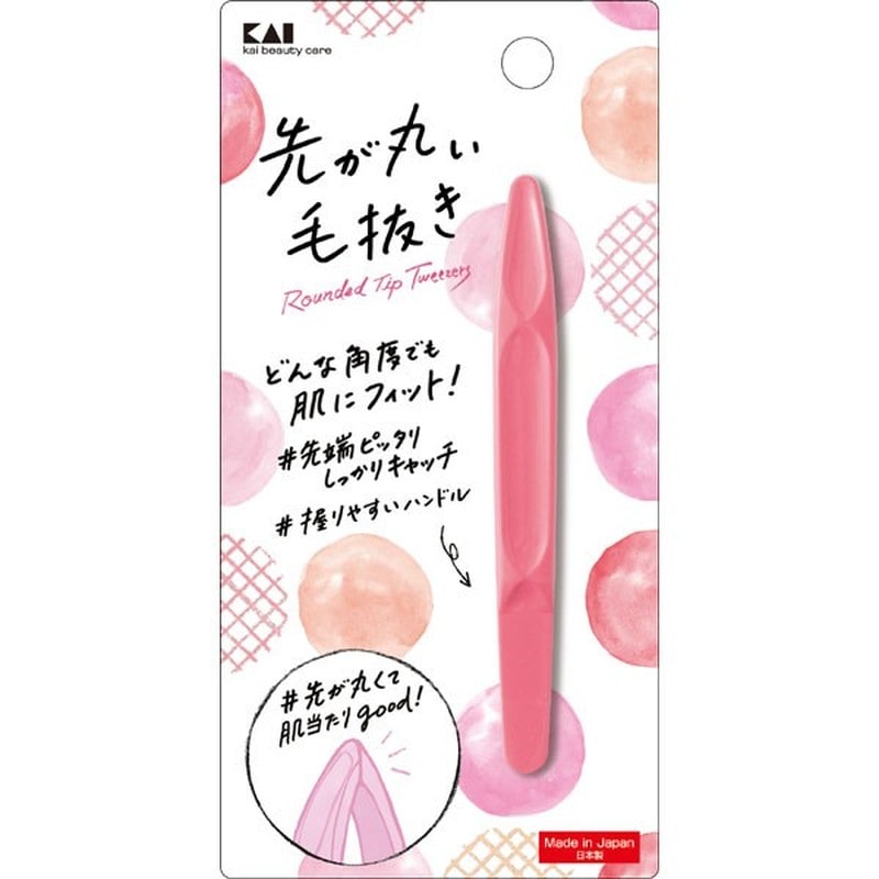 貝印 2040050 貝印 先が丸い毛抜きピンク #000KQ3210 1個（ご注文単位1個）【直送品】