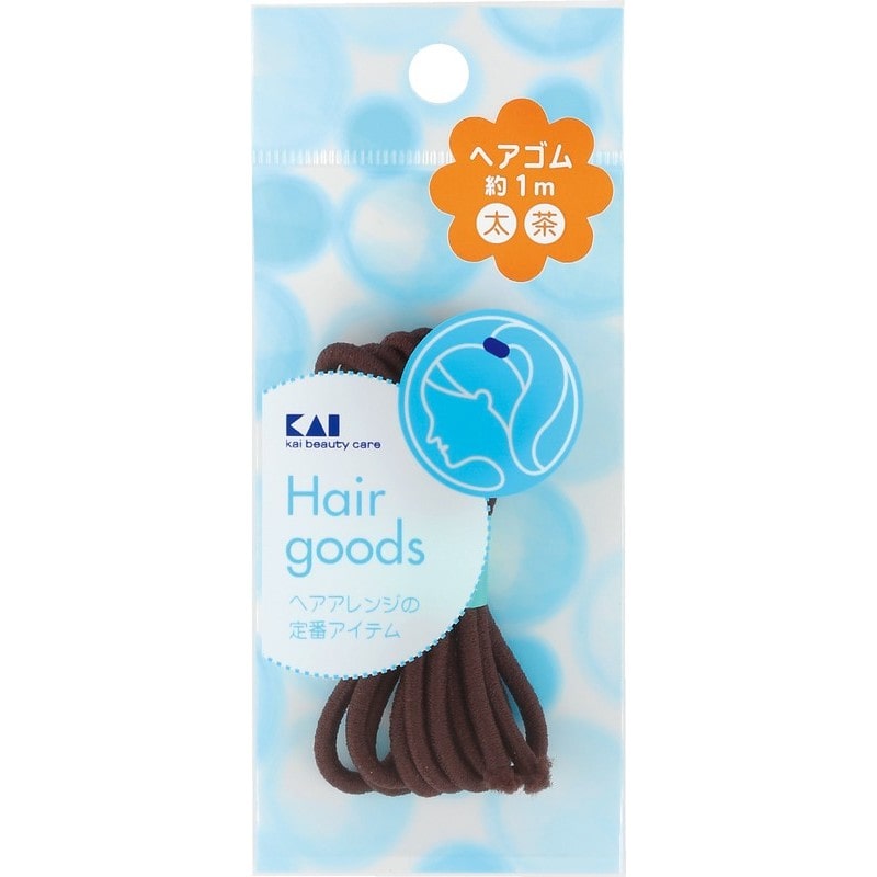 貝印 2040576 SS ヘアゴム太 茶 #000HL0125 1個（ご注文単位1個）【直送品】