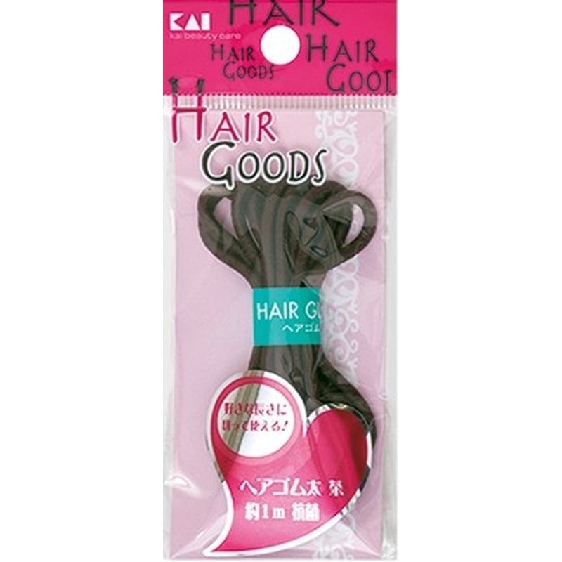 貝印 2040778 HG ヘアゴム 太 茶 1m #000HA3019 1個（ご注文単位1個）【直送品】