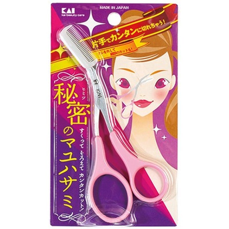 貝印 2040658 クシ付きマユハサミ ピンク #000KQ3032 1個（ご注文単位1個）【直送品】