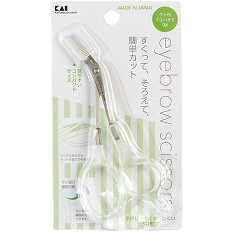 貝印 2040661 クシ付きマユハサミDXクリア#000KQ3030 1個（ご注文単位1個）【直送品】