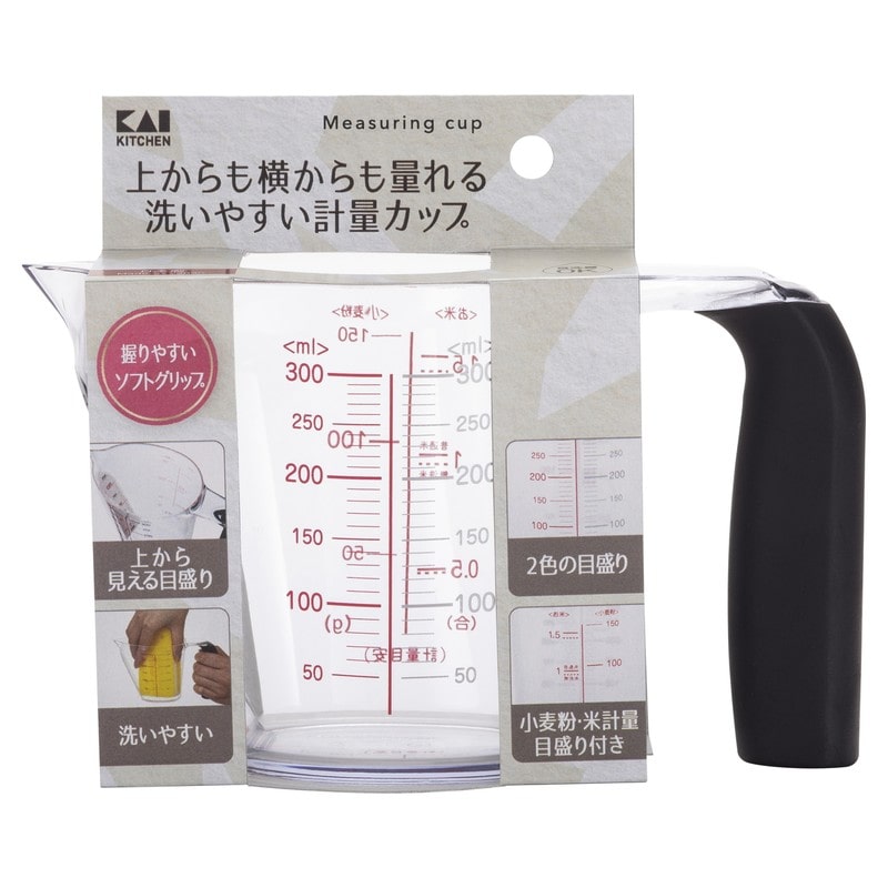 貝印 2041241 KK 上から量れる洗いやすい計量カップ300ml DH8127 1個（ご注文単位1個）【直送品】