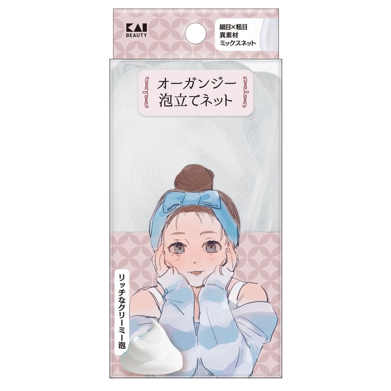 貝印 2041036 オーガンジー泡立てネットEMO #KQ3187 1個(ご注文単位1個)【直送品】