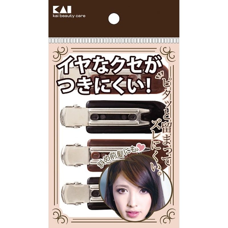 貝印 2041638 癖がつきにくい前髪クリップ 4P 黒・茶 KQ3131 1個（ご注文単位1個）【直送品】