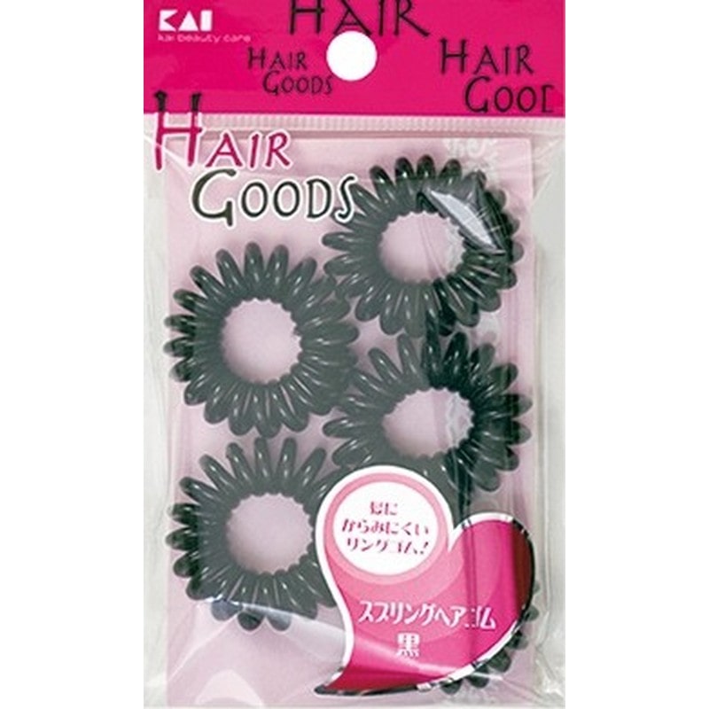 貝印 2040787 HGスプリングヘアゴム黒5P#000HA3050 1個(ご注文単位1個)【直送品】