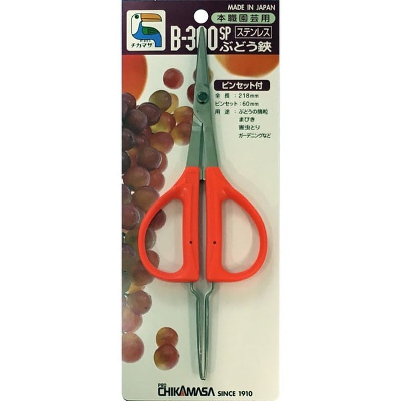 近正 103260 B-300SP ステンぶどう鋏 ピンセット付 BP 1個（ご注文単位1個）【直送品】