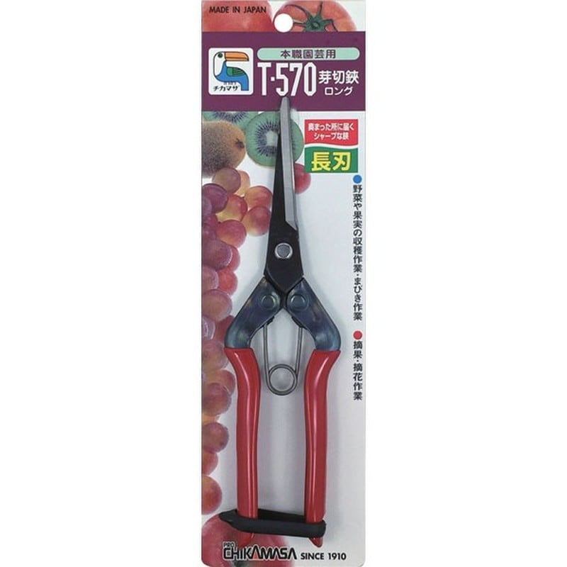近正 103278 T-570 芽切鋏ロング 尖直長刃 BP 1個（ご注文単位1個）【直送品】