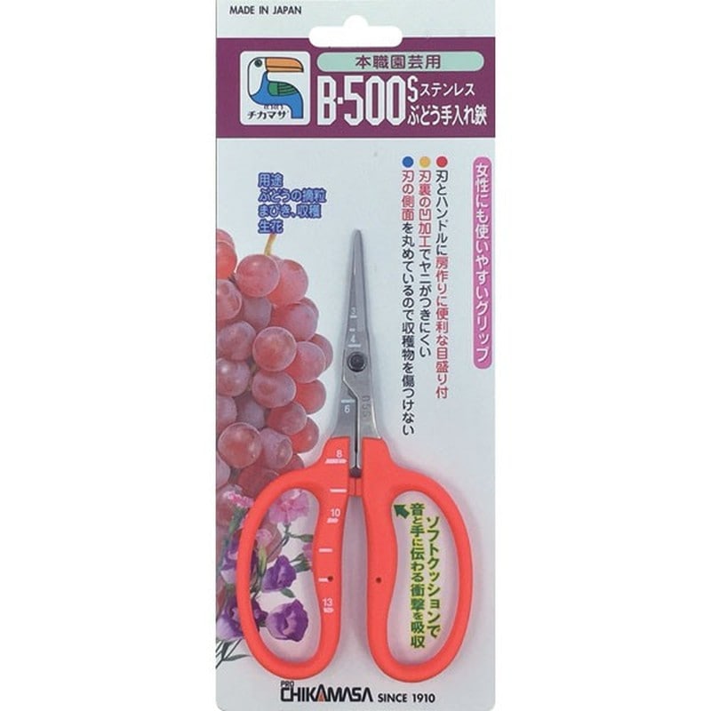 近正 103262 B-500S ステンぶどう鋏 BP 1個（ご注文単位1個）【直送品】
