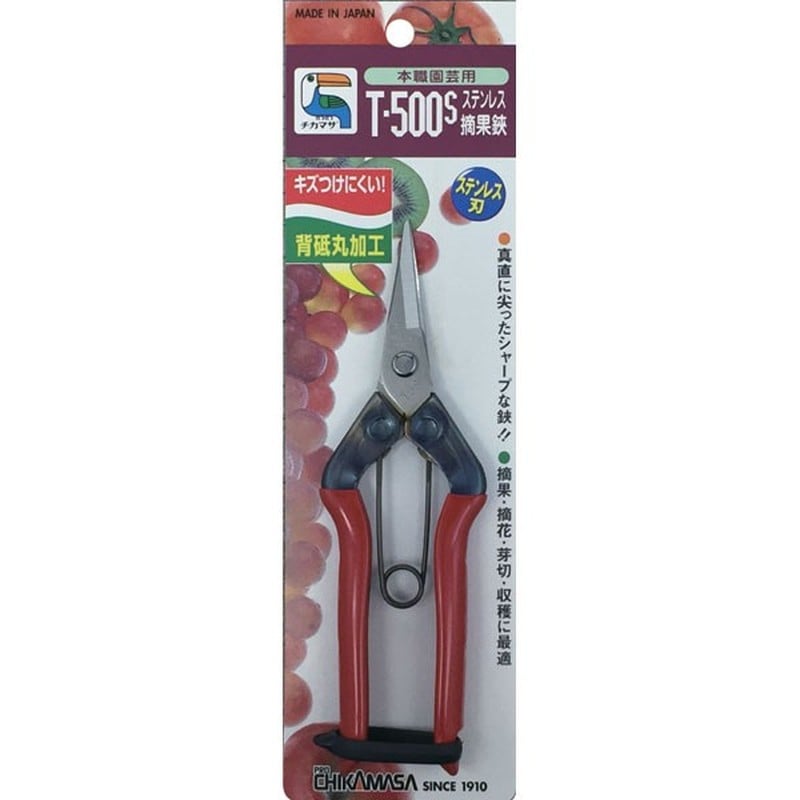 近正 103267 T-500S ステン摘果鋏 尖直刃 BP 1個（ご注文単位1個）【直送品】