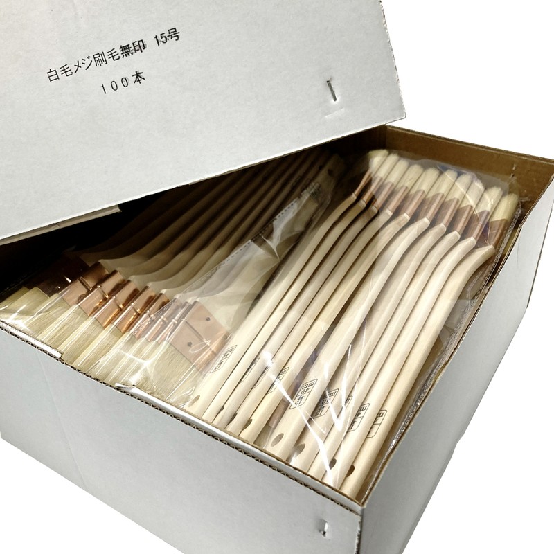 好川産業 9041142 白毛 無印 目地刷毛 15号 100本入 #116296 1個（ご注文単位1個）【直送品】