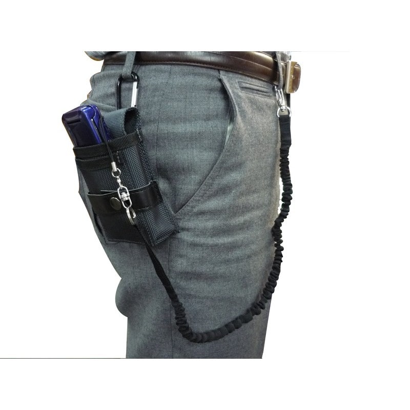 三共コーポレーション 4342065 布製安全コード 携帯電話用 ブラック #315681 1個(ご注文単位1個)【直送品】